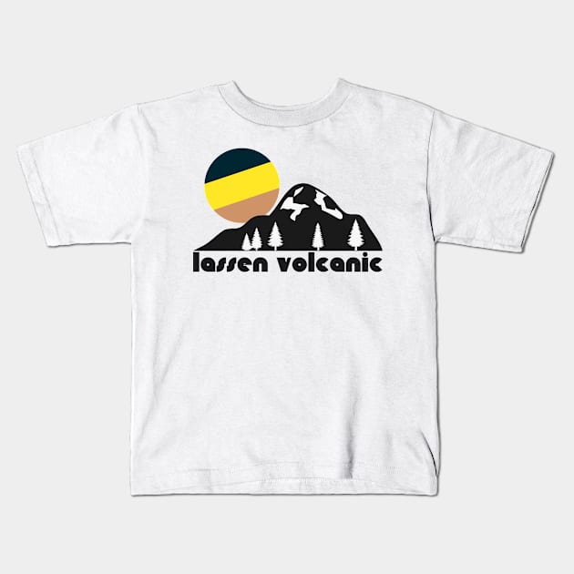 Retro Lassen Volcanic ))(( Tourist Souvenir National Park Design Kids T-Shirt by darklordpug